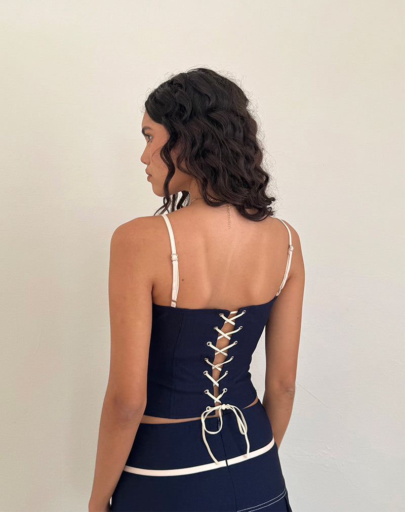 Afbeelding van Alexa Corset Top in Navy