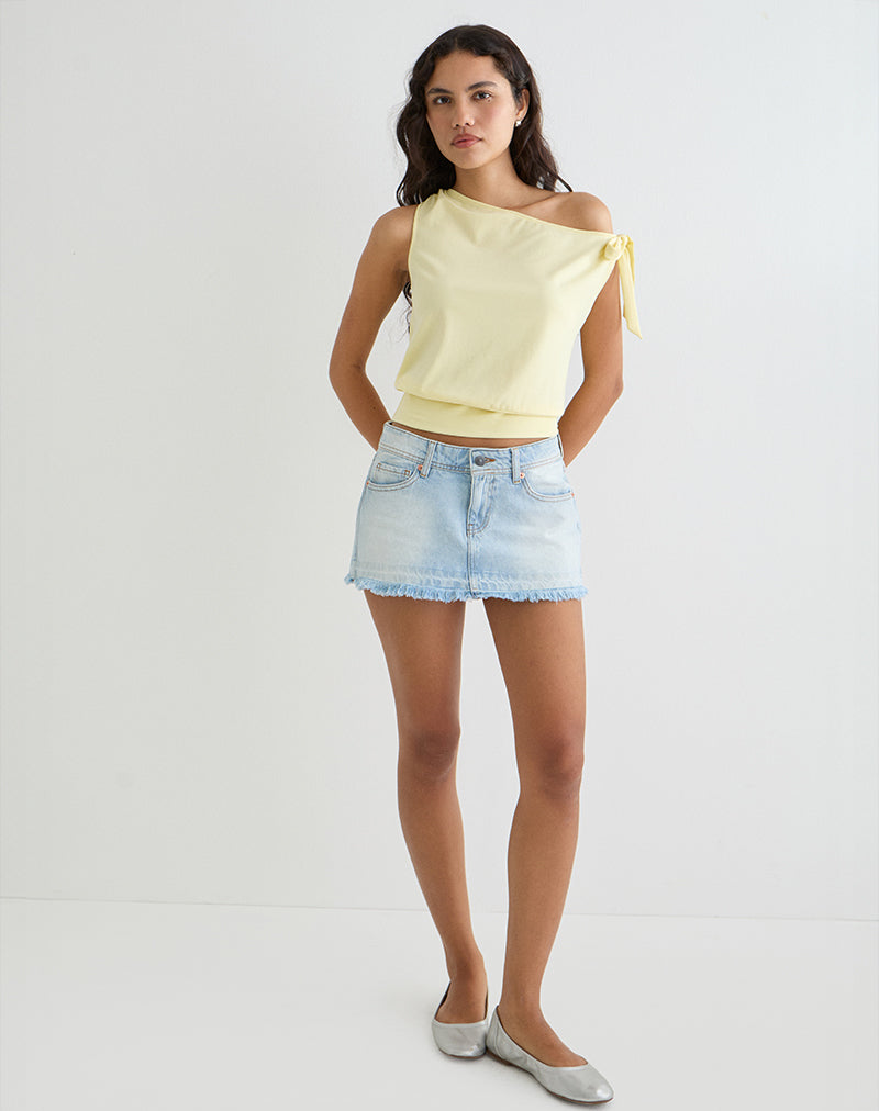 Afbeelding van Aleyah Tie Shoulder Tee in Citroen