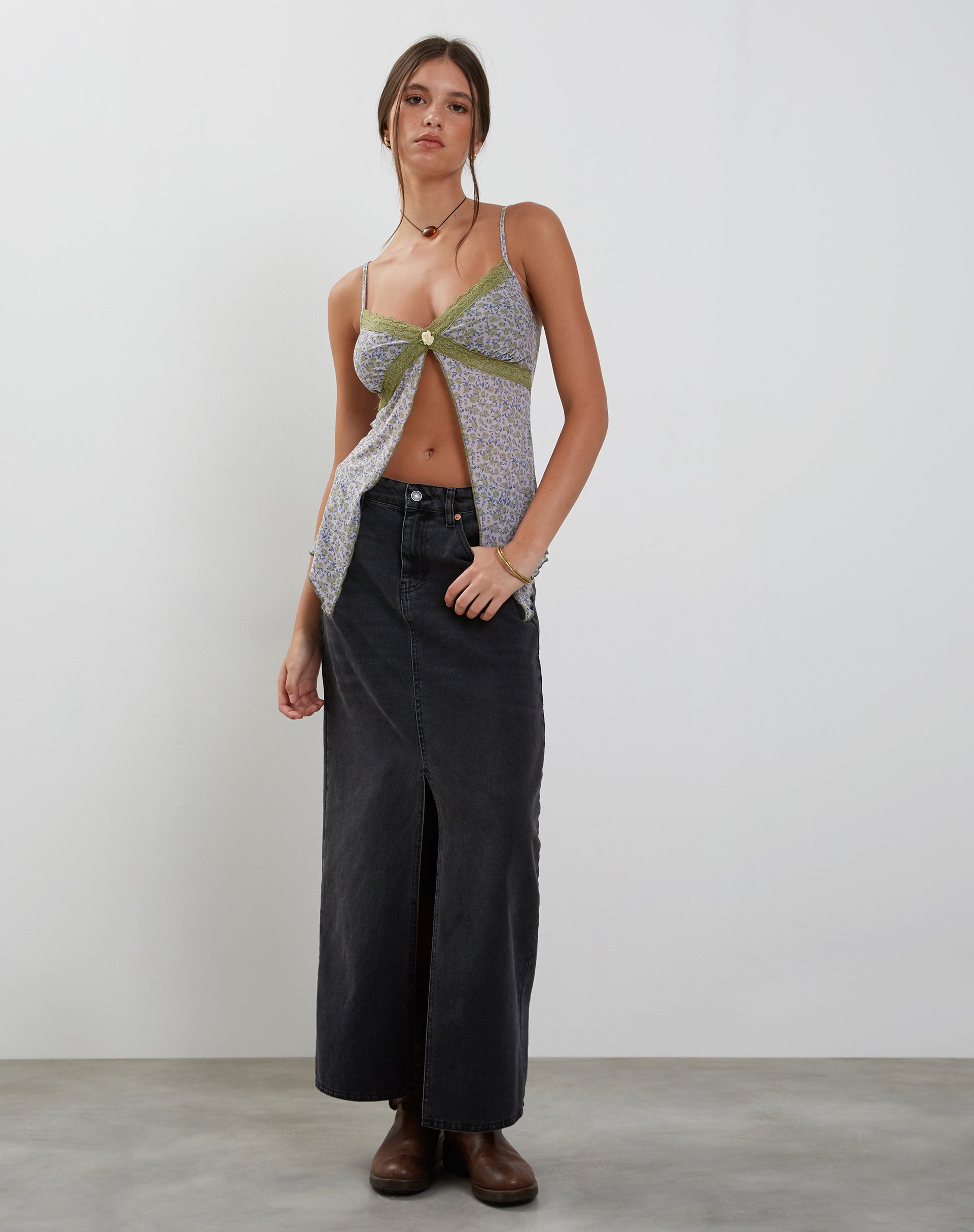 Afbeelding van Aliqa Mesh Vlinder Top in Lenteroze Groen