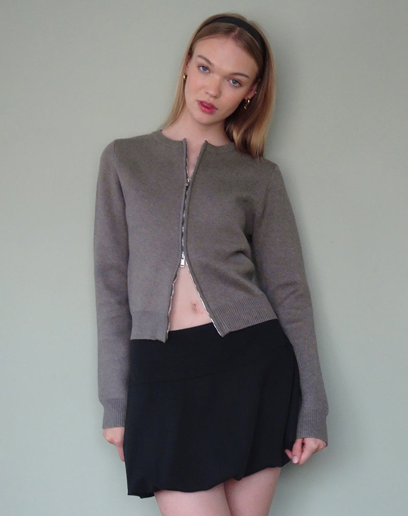 Afbeelding van Alniyat Cardi met lange mouwen in Charcoal Grey