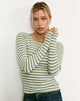 Afbeelding van Amabon Top in Sage Green Stripe