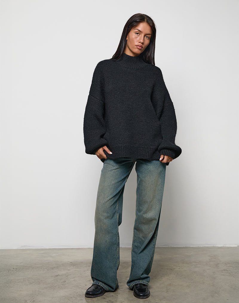 Afbeelding van Amato oversized trui in zwart