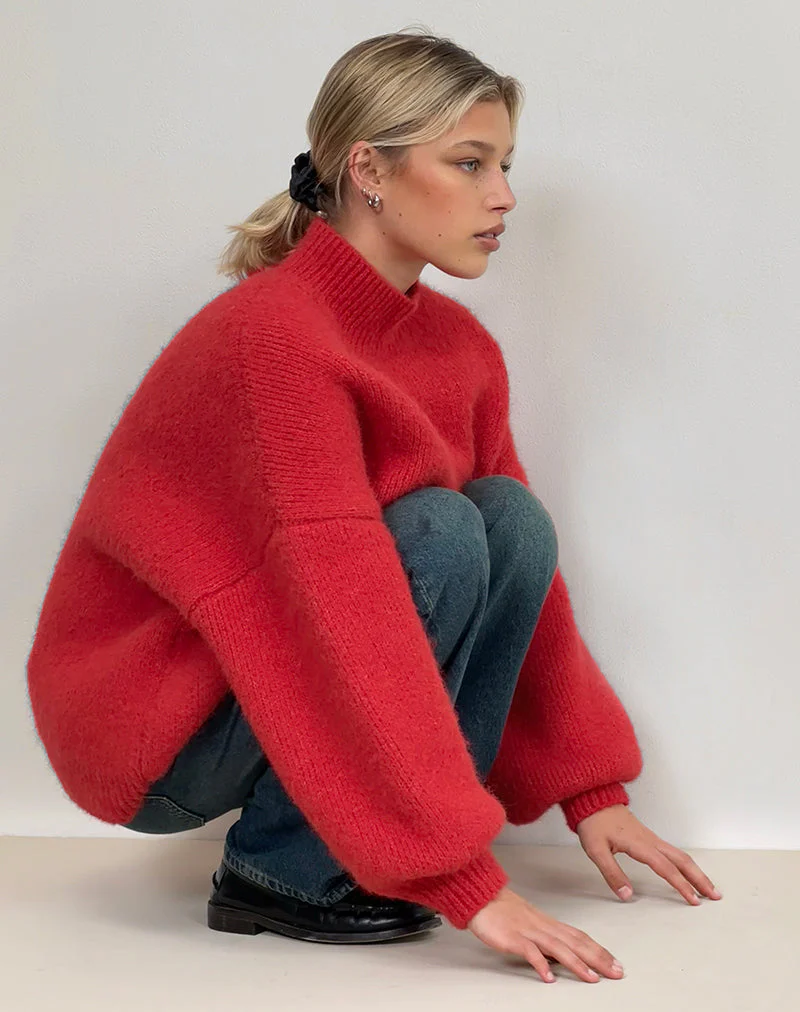 Afbeelding van Amato Oversized Trui in Rood