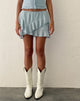 Afbeelding van Anis minirok met ruche en zoom in poederblauw