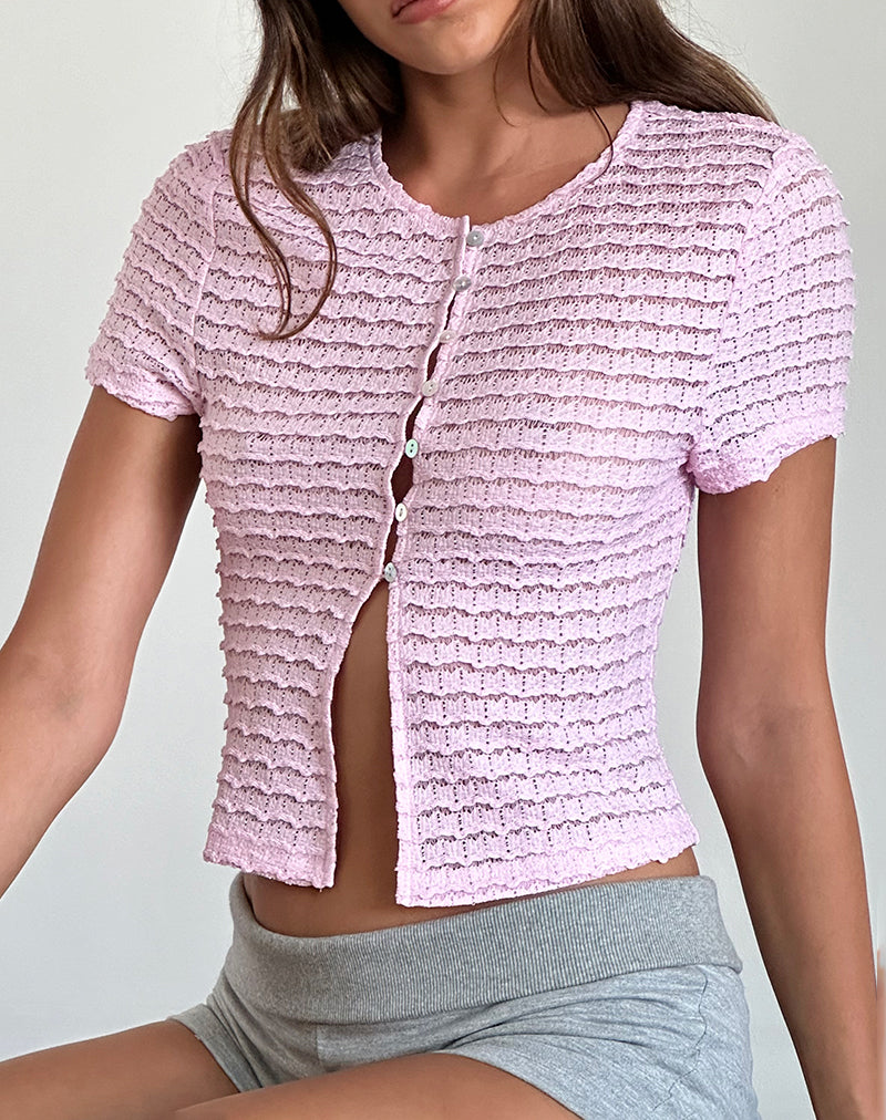 Anara Top in Rimpelroze