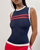 Afbeelding van Monlo Top in Airtex Navy met rode streep