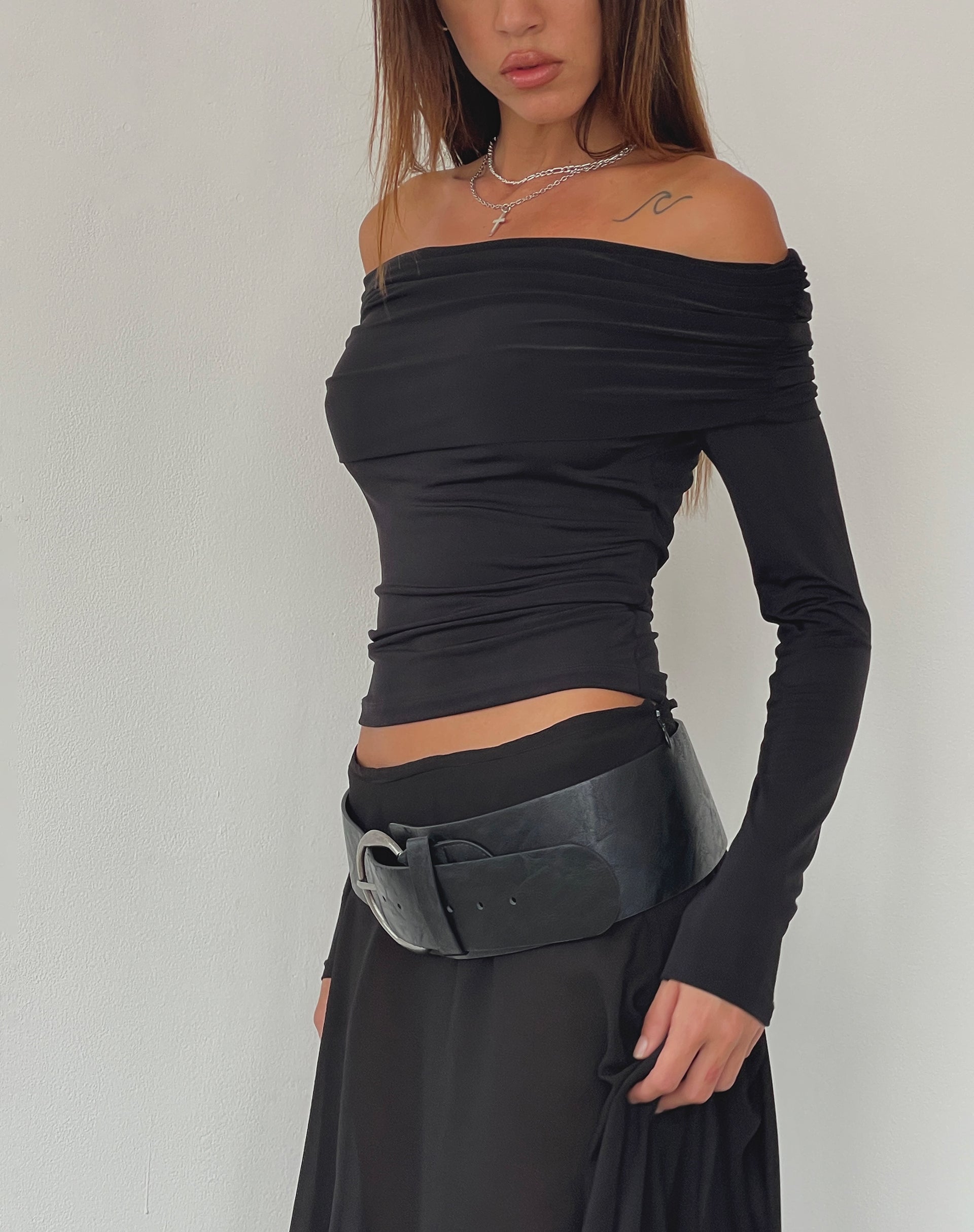 Afbeelding van Andi Bardot Top met lange mouwen in Slinky Black