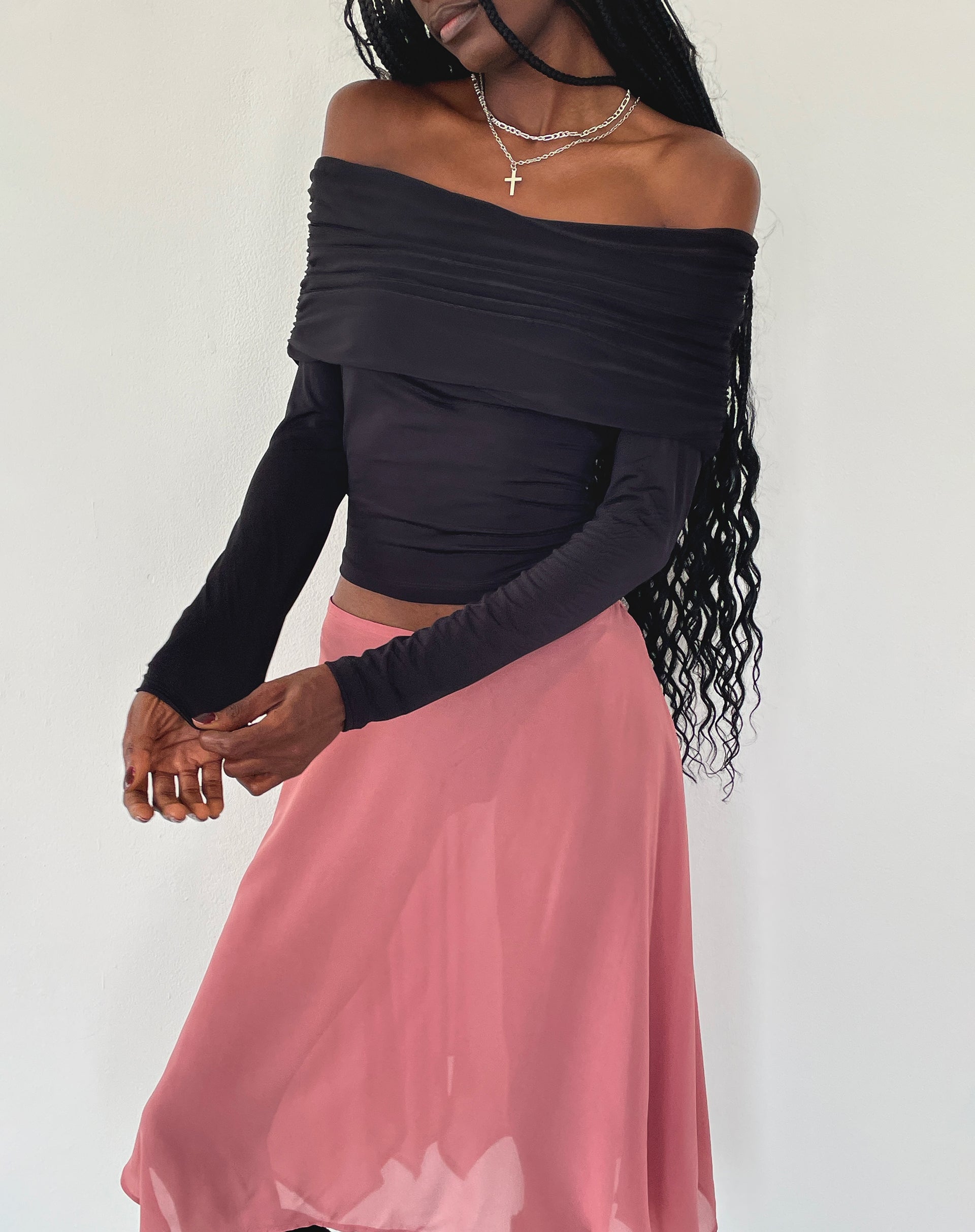Afbeelding van Andi Bardot Top met lange mouwen in Slinky Black