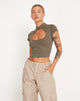 Afbeelding van Anelis Crop Top in Tarmac Green