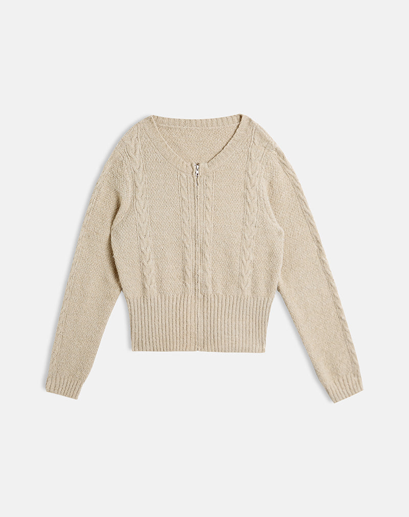 Afbeelding van Anitra Vest in Kabelbreisel Beige
