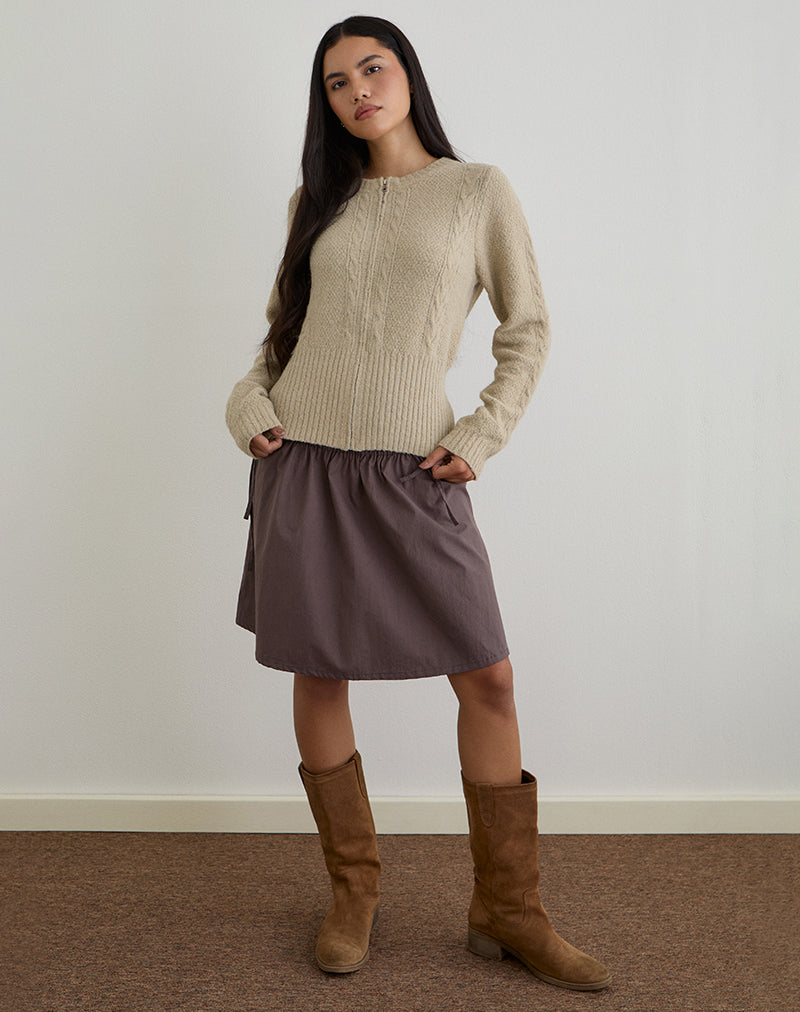 Anitra Vest in Kabelbreisel Beige