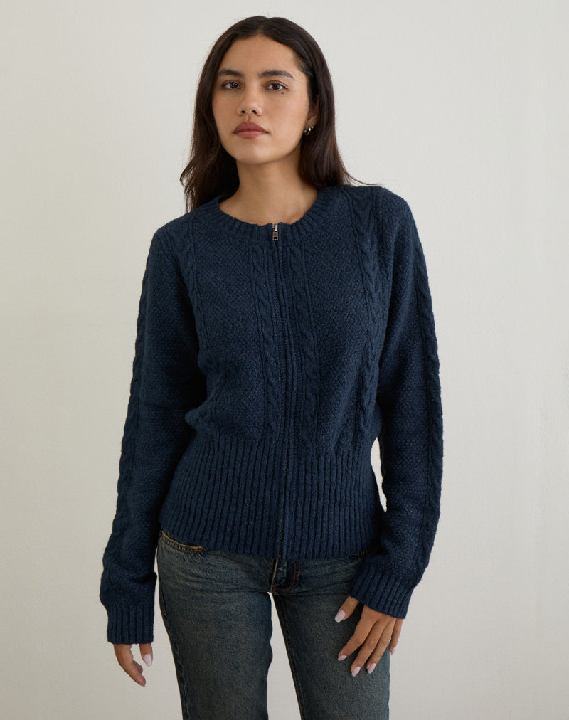 Afbeelding van Anitra Vest in Kabelbreisel Navy