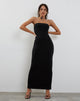 Afbeelding van Annalise Bandeau Slinky Maxi Dress in Zwart