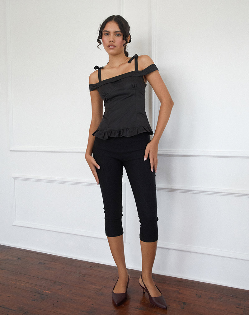 Afbeelding van Anneli Frill Hem Top in Zwart