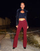 Afbeelding van Low Rise Bootleg Jeans in Cord Maroon