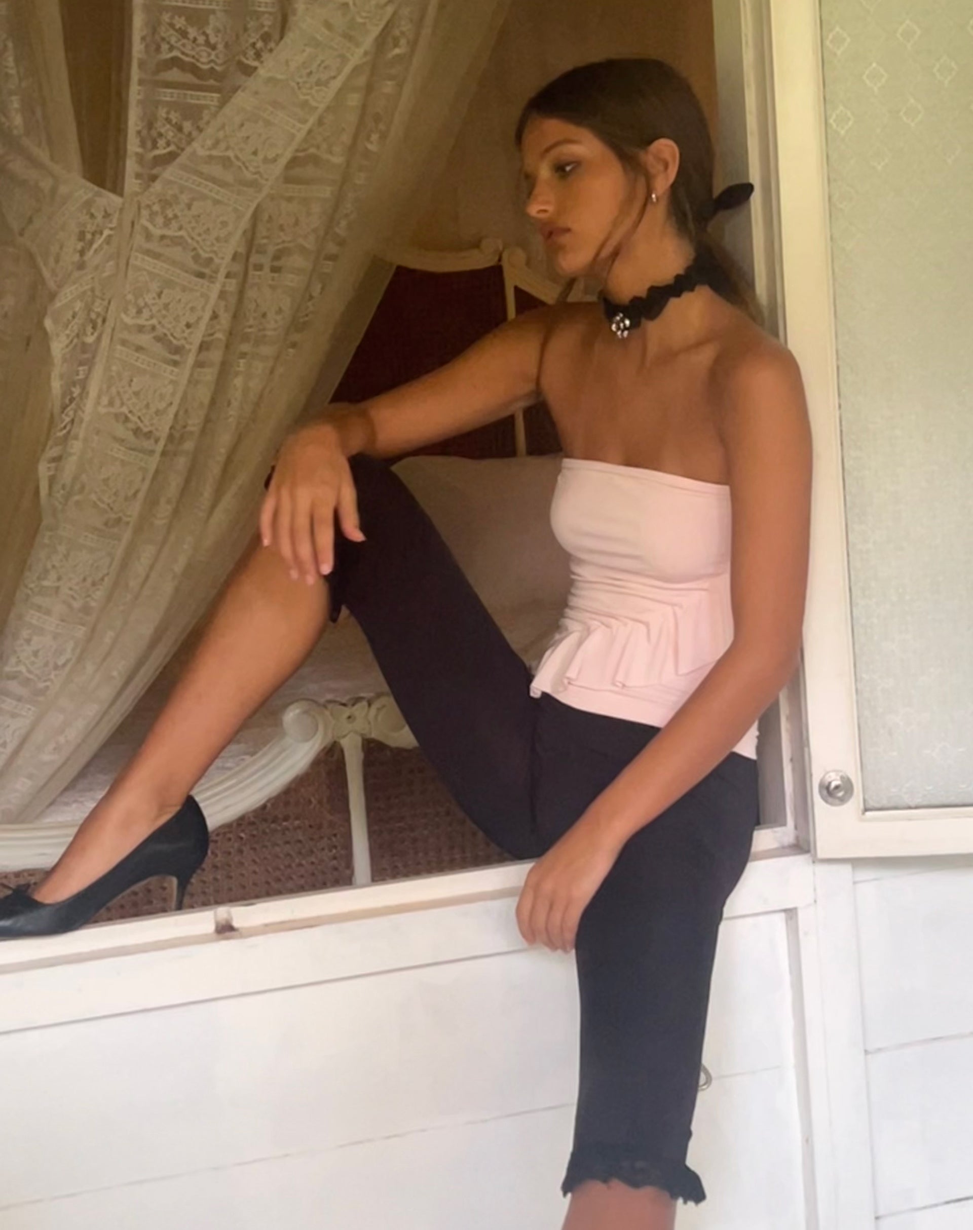Afbeelding van Baylin Bandeau Top met ruches in babyroze