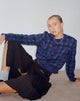 Afbeelding van Anzio Button Up Cardi in geruit marineblauw
