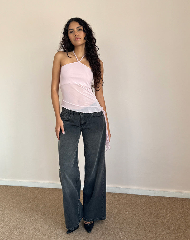Afbeelding van Arabella Haltertop In Mesh Roze