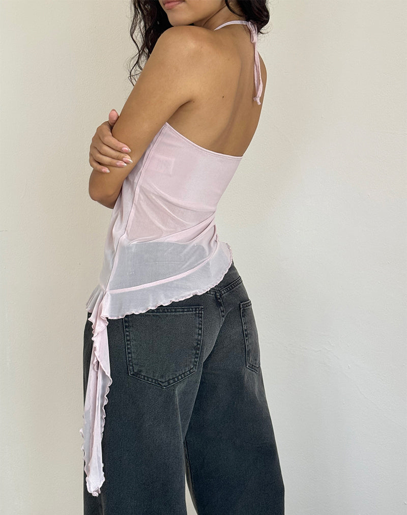 Afbeelding van Arabella Haltertop In Mesh Roze