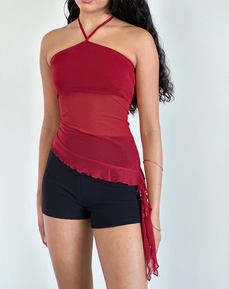 Afbeelding van Arabella Haltertop in Mesh Cherry