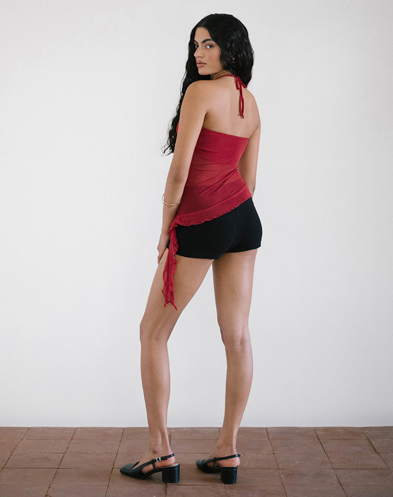 Afbeelding van Arabella Haltertop in Mesh Cherry