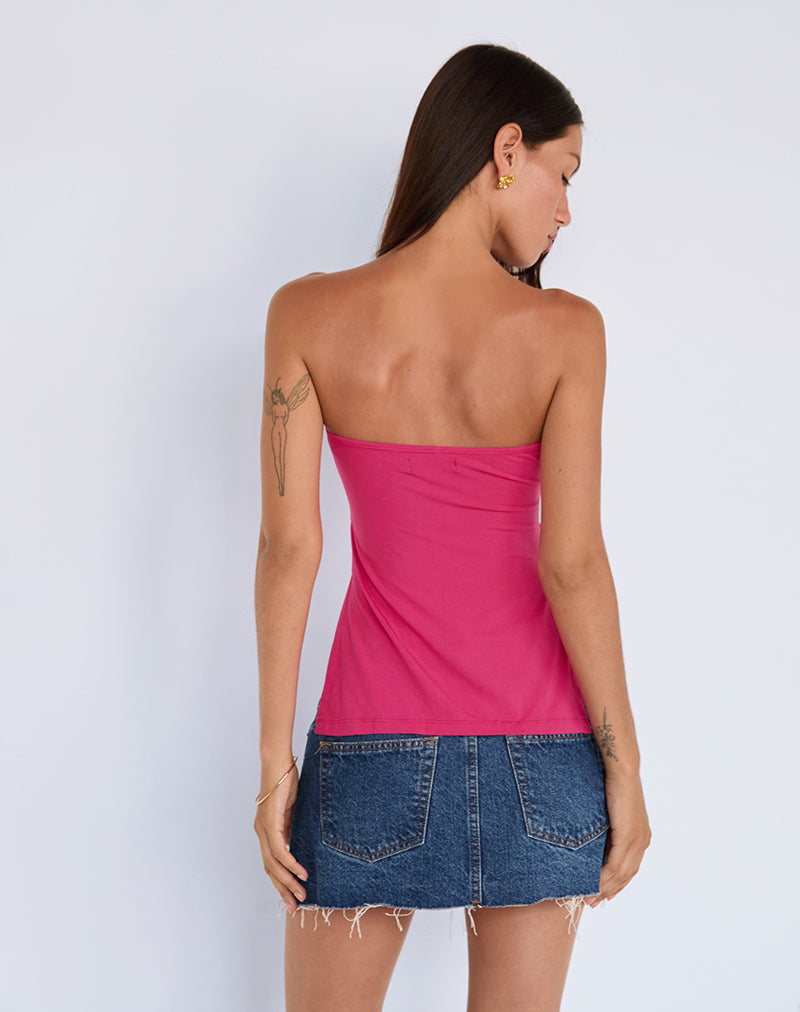 Afbeelding van Aravie Ruched Bandeau Top in Fandango Pink