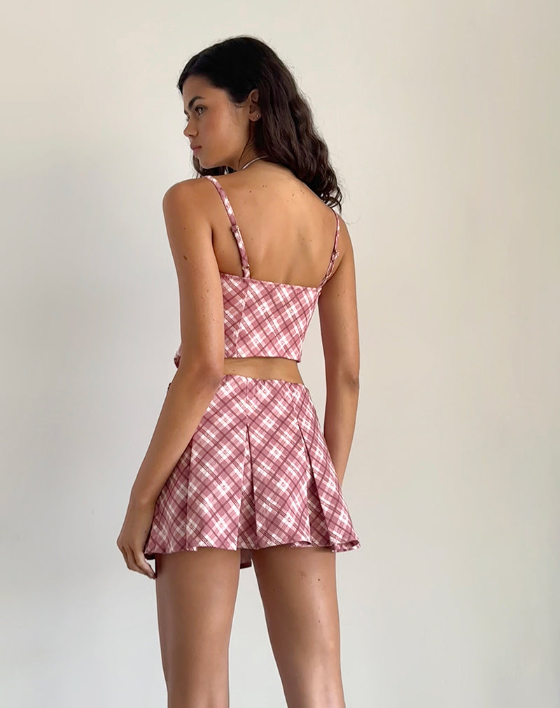 Afbeelding van Archie Corset Top in Pink Tartan