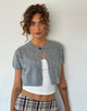 Afbeelding van Arella Cropped Cardigan in Knit Grey