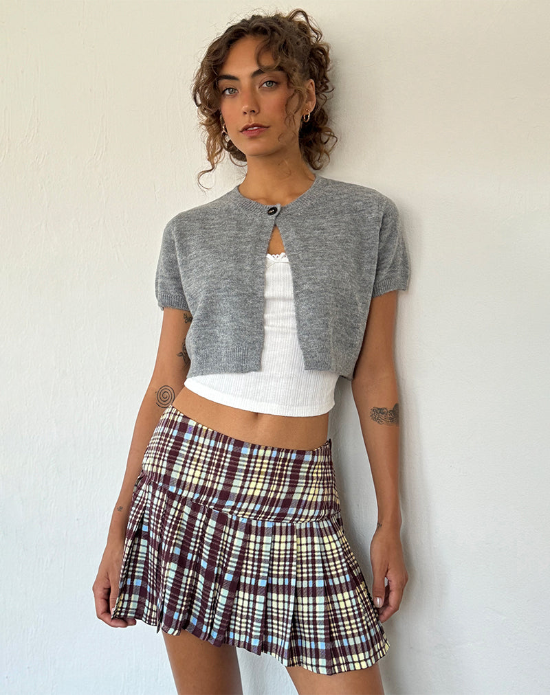 Afbeelding van Arella Cropped Cardigan in Knit Grey