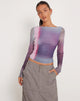 Afbeelding van Armali Top met lange mouwen in Mesh Pink Digi Print