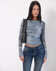 Afbeelding van Armali Lange Mouw Top in Parlourprint Blauw