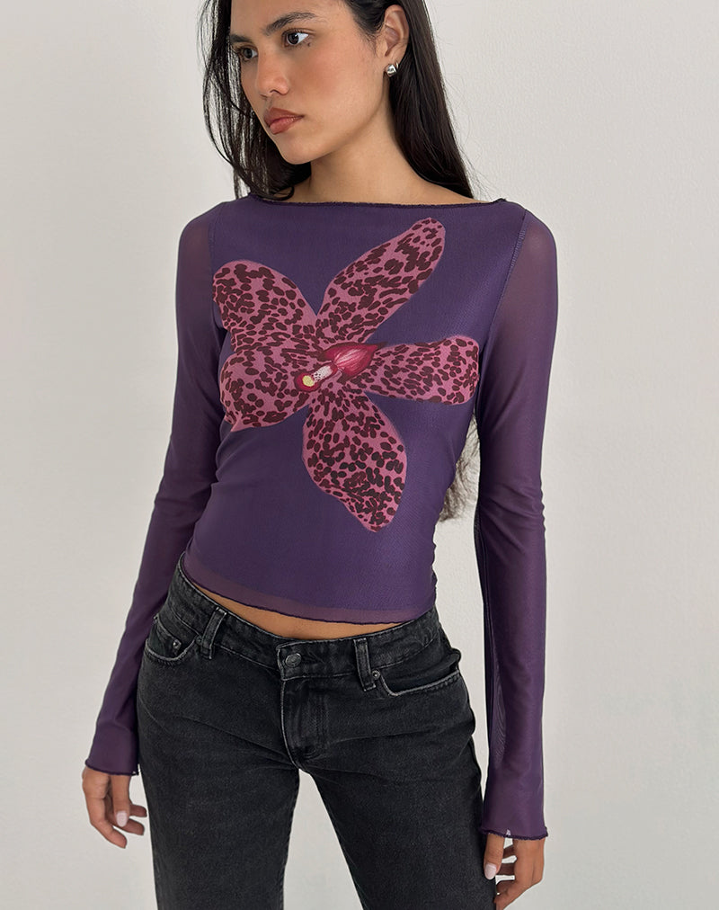Armali Long Sleeve Top in Vibrant Orchid Purple