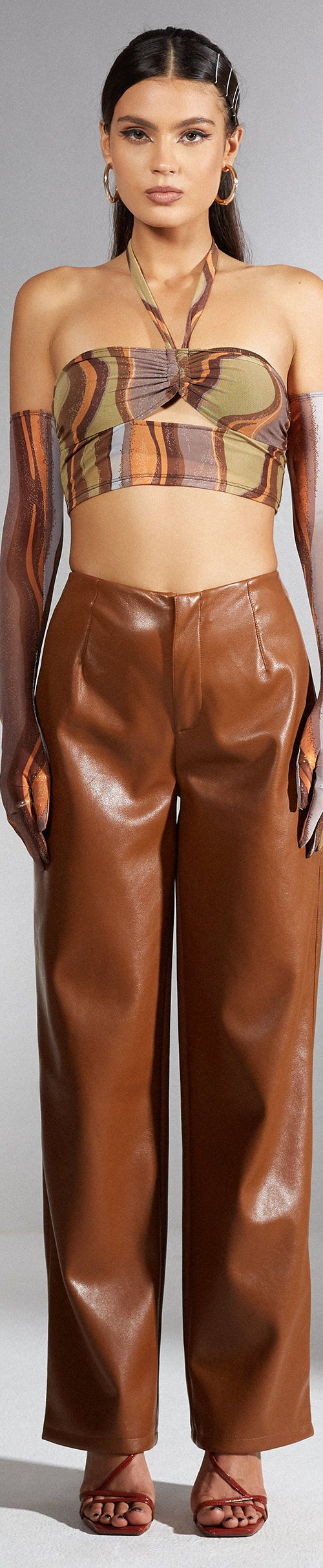 Afbeelding van MOTEL X IRIS Patria broek in PU Chocolade