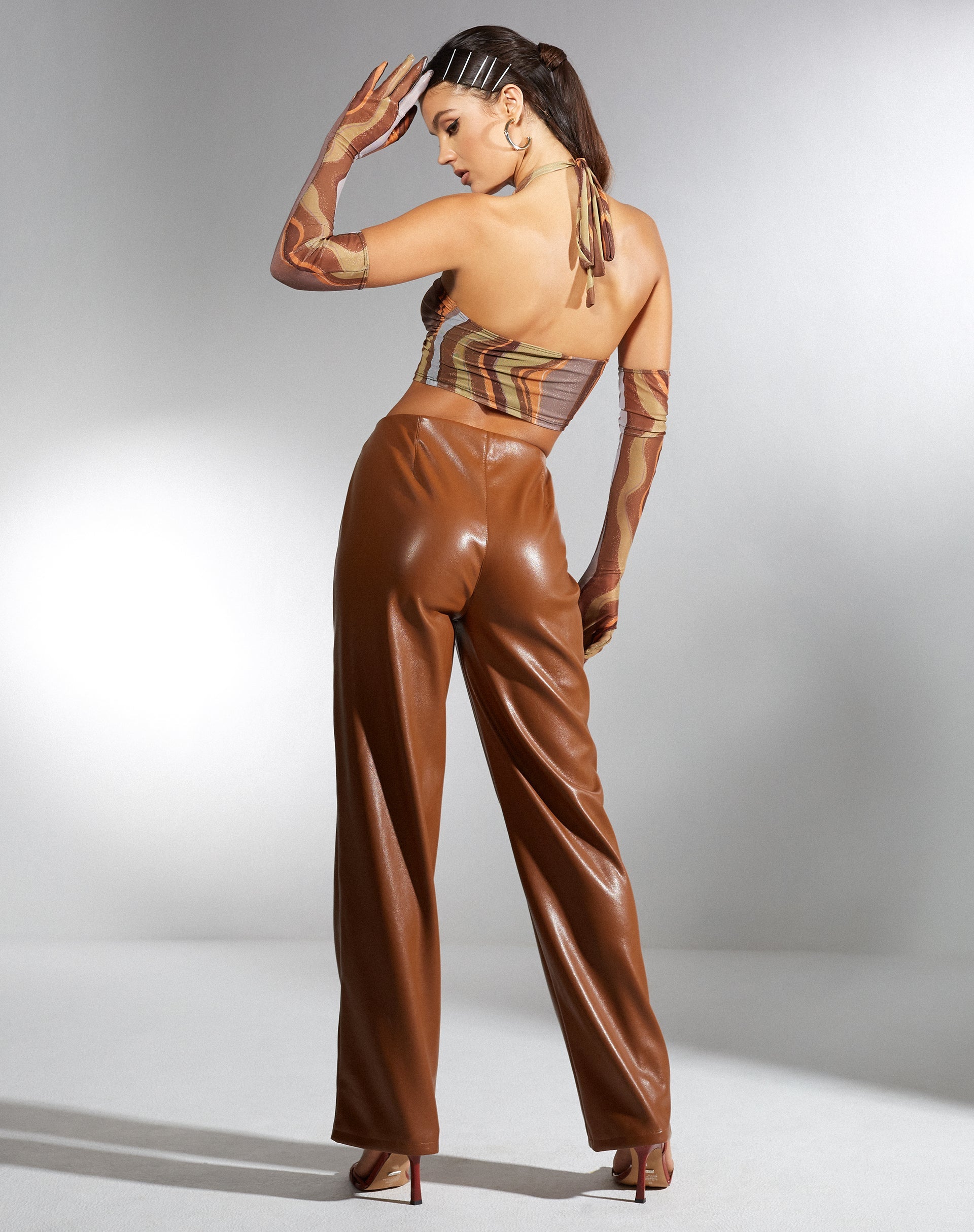 Afbeelding van MOTEL X IRIS Patria broek in PU Chocolade