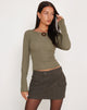 Afbeelding van Armina Lange Mouw Top in Khaki