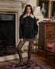 Afbeelding van Arsil Double Breasted Coat in Black Wool