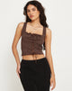 Afbeelding van Asahi Crop Top in Lace Chestnut Brown
