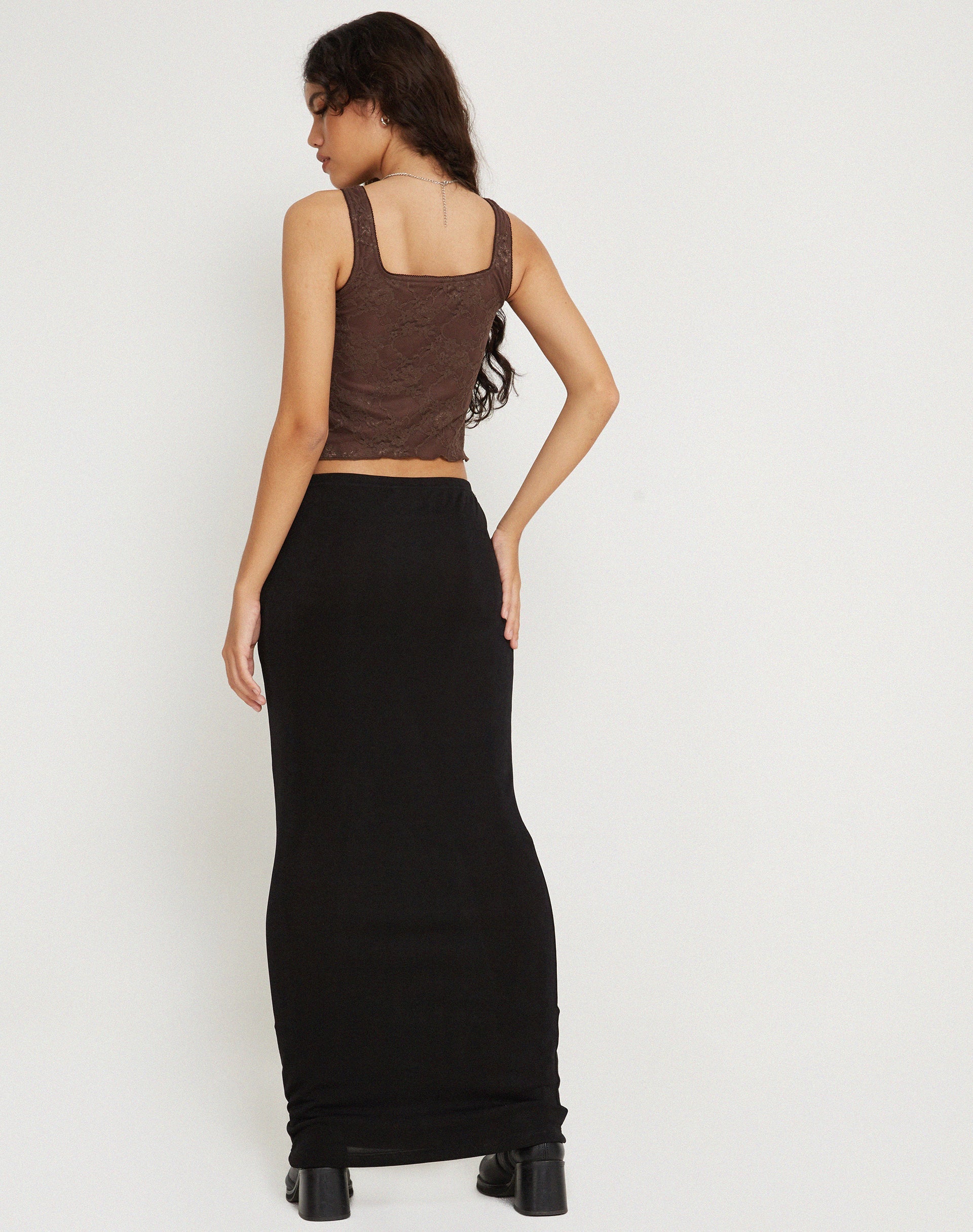 Afbeelding van Asahi Crop Top in Lace Chestnut Brown