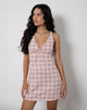 Afbeelding van Asatari Mini Dress in Basic Tartan Pink