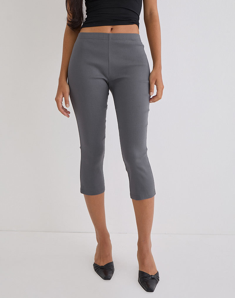 Asla Cropped Capri-broek in stretch tailoring charcoal