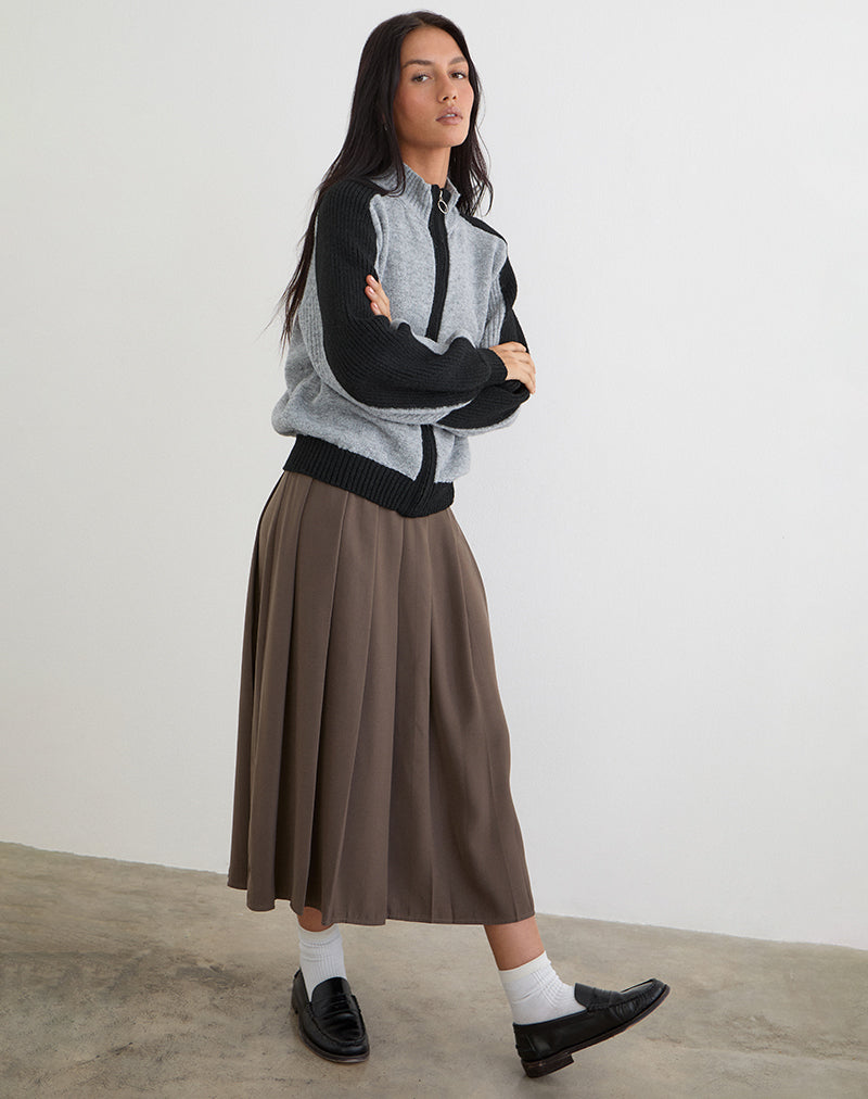 Asrar Jumper in gebreid grijs en zwart