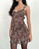 Afbeelding van Astika Mini Dress in Blooming Vines Bruin