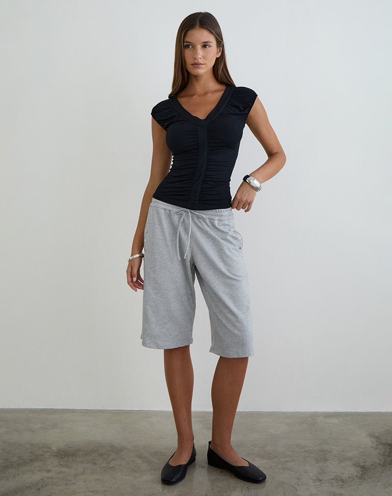 Afbeelding van Atheia V-hals top in rayon jersey zwart