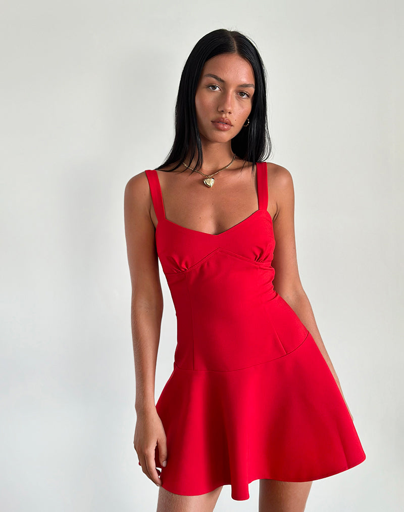 Audra Mini Jurk in Rood