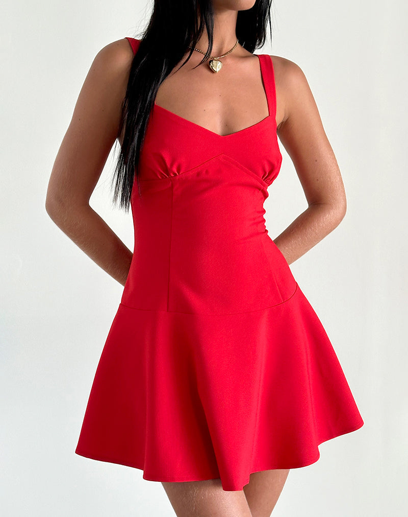 Audra Mini Jurk in Rood
