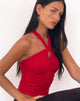Afbeelding van Audrey Halterneck Top in Rood Zacht Slinky