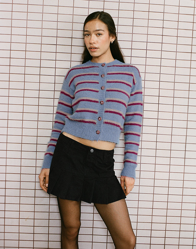 Afbeelding van Audrina Vest in Blauw en Rode Streep