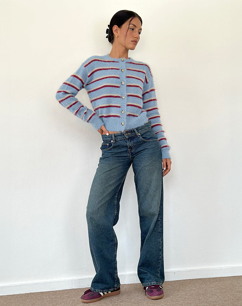 Afbeelding van Audrina Vest in Blauw en Rode Streep