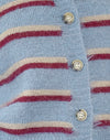 Blauw met rode streep