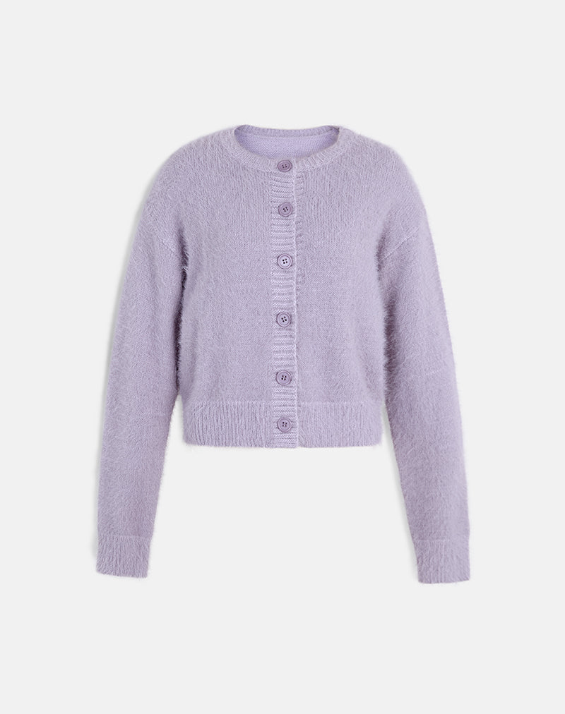 Afbeelding van Audrina Vest in Fluffy Knit Dusty Lilac